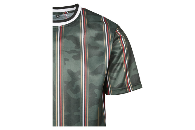 T-Shirt Thin Vertical Stripes AOP T-Shirt green
