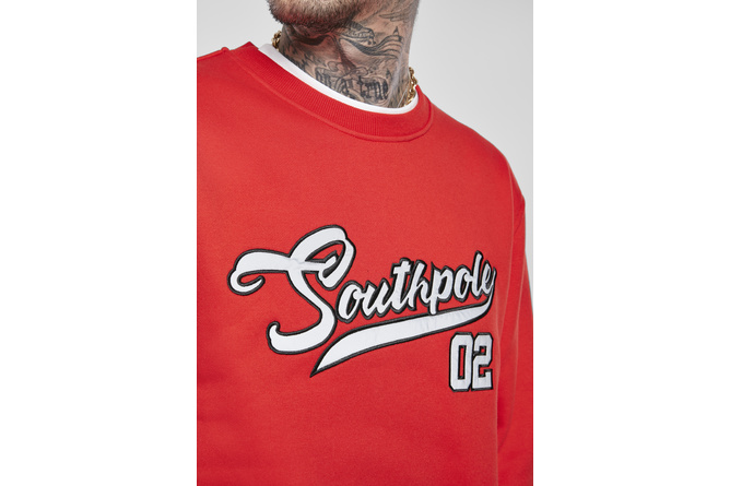 Jersey Cuello redondo / cuello redondo Logotipo escrito Southpole rojo