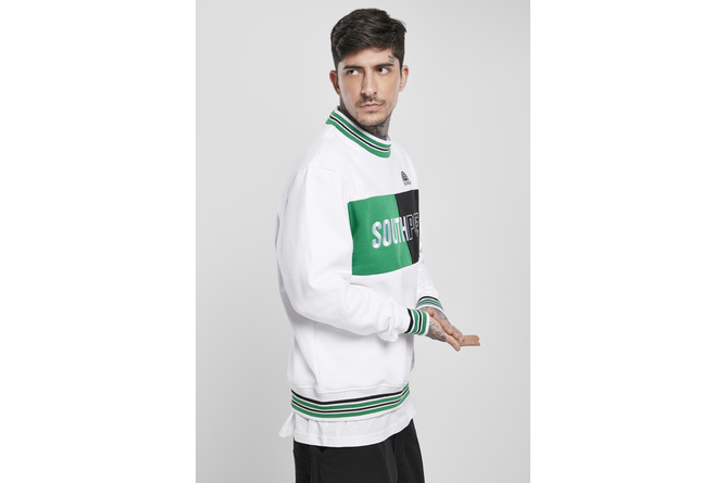 Pull col rond Block Logo Southpole blanc