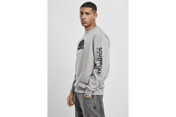 Pull col rond Halfmoon Southpole gris clair