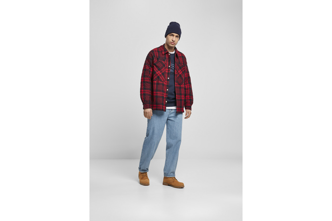 Quilted Shirt Jacket Flannel Southpole dark red