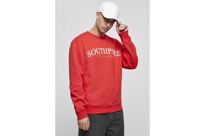 Crewneck Sweater Script 3D Embroidery SP Southpole red