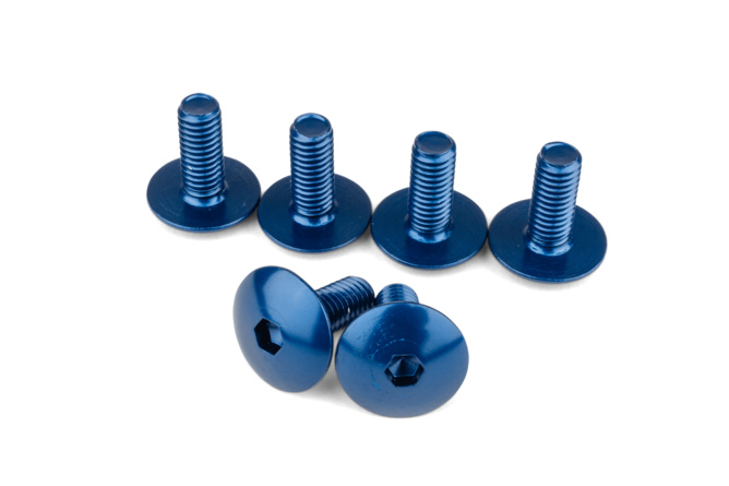 Tornillos de Carenado Aluminio M6x15 Azul x6