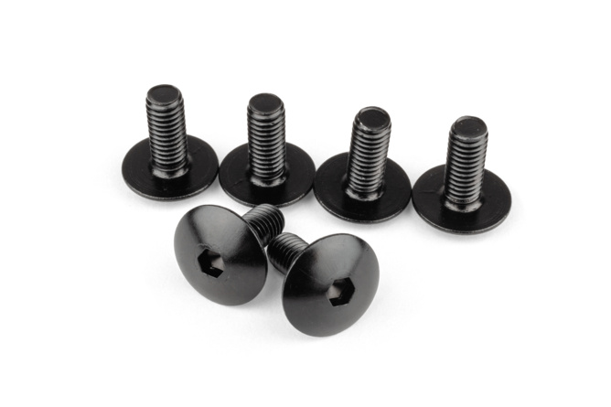 16 Vis De Carénage Moto M6 X 20 Mm - Tête Hexagonale, Métal Noir Anti-corrosion | Kit Universel