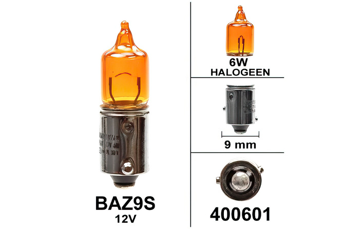 Halogen Lamp Flösser Baz9S 6W 12V 6W orange