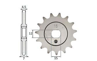 Front Sprocket IGM Kreidler 3V / 4V (415) 15 teeth