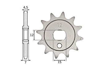 Pignon Kreidler 3V / 4V 12 dents - 415