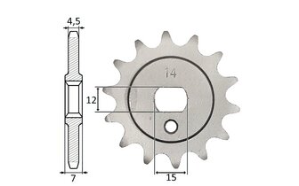 Piñón IGM Kreidler 3V / 4V (415) 14 dientes