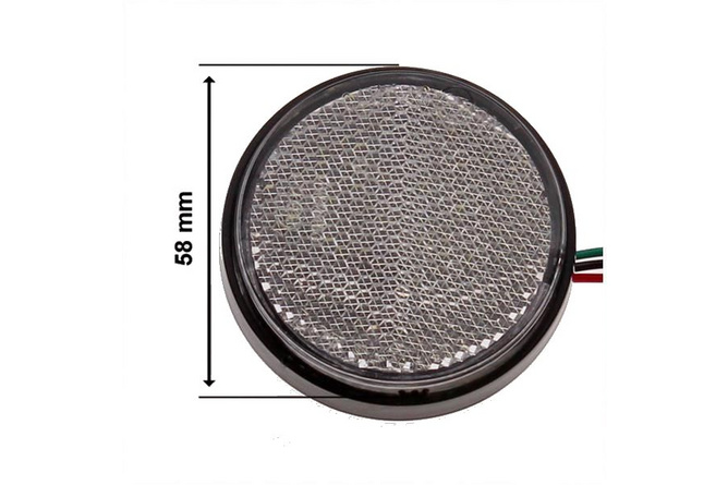 Catadiottro rotondo 58mm con LED bianco