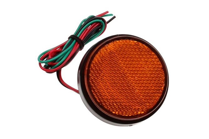 Rückstrahler mit LEDs rund 58mm orange