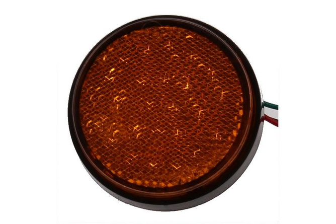 Rückstrahler mit LEDs rund 58mm orange