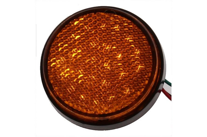 Rückstrahler mit LEDs rund 58mm orange