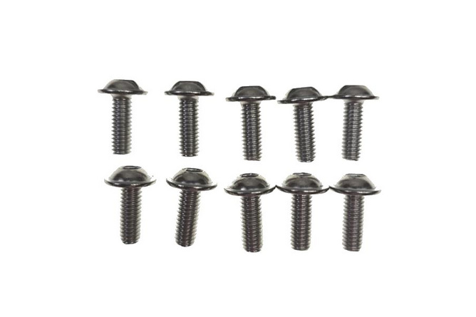 Fairing Screws M6x15 Allen head domed + clip nuts (x10)