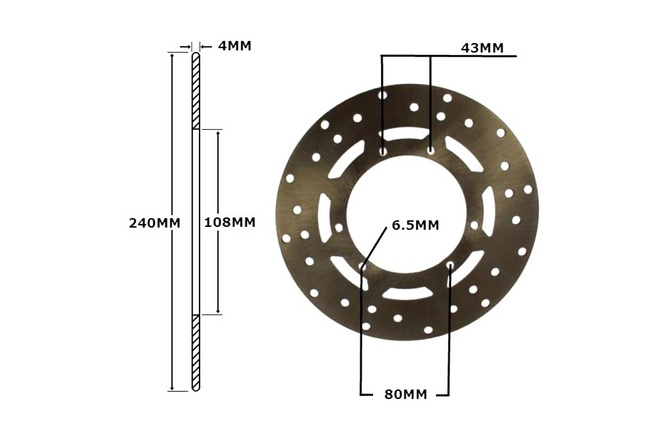 Bremsscheibe 240mm 6-Loch Derbi Senda