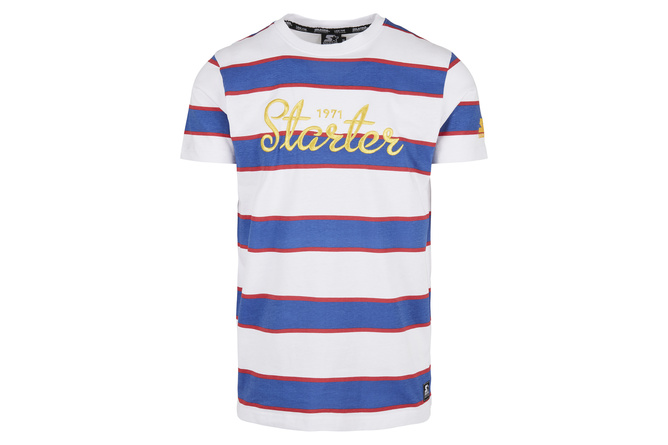 T-Shirt Script Stripe Starter white/ultra marine/red
