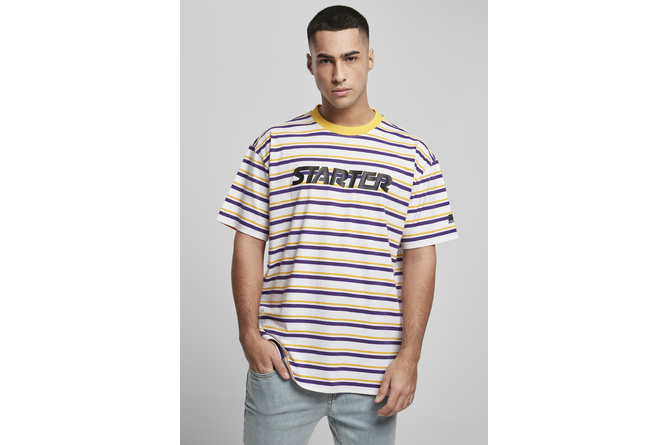 T-shirt Stripe Jersey bianco/giallo/viola/bianco