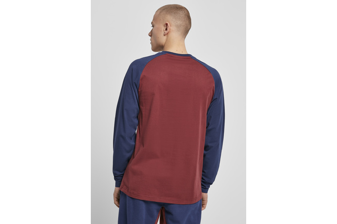 T-shirt manica lunga Raglan Starter marrone rossiccio/blu scuro