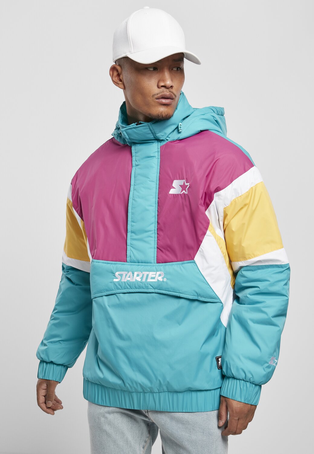 Starter jacket turquoise blue/pink/yellow/white | MAXISCOOT