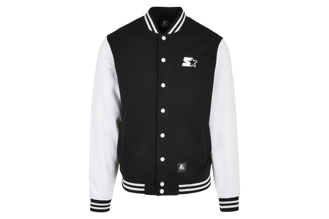 College Jacke Fleece Starter schwarz/weiß