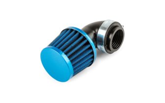 Luftfilter konisch KN 90 Grad abgewinkelt D.28-35mm blau