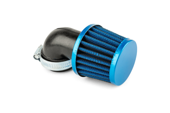 Air Filter KN conical 90 degree angle 28-35mm blue