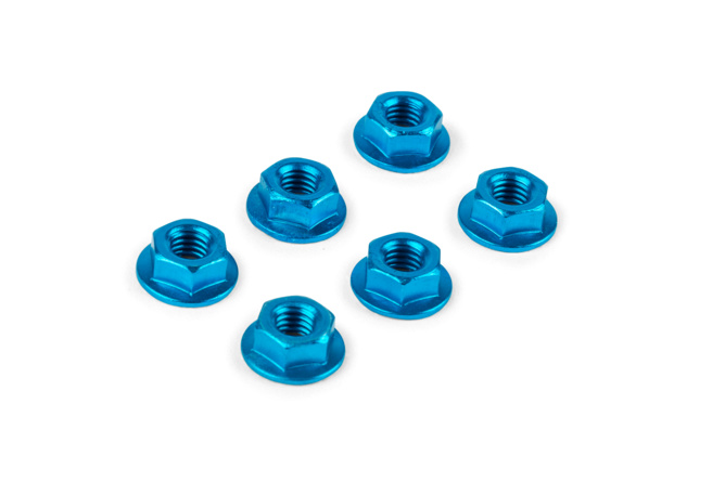 Nuts M6 (x6) anodized blue