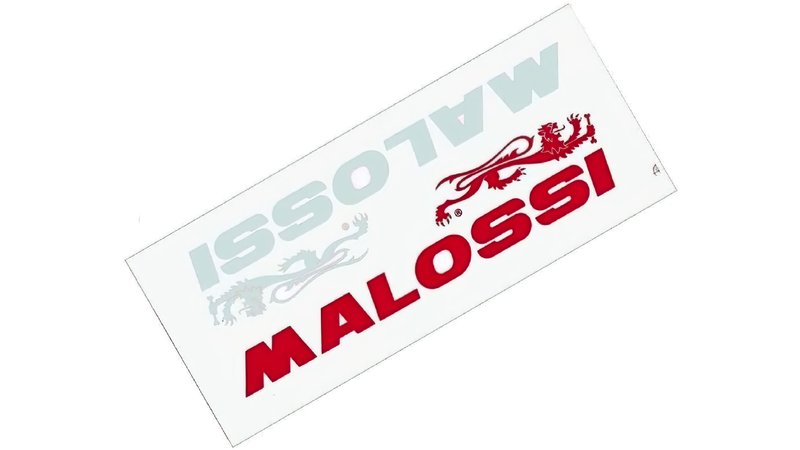 Adesivi Malossi rosso e bianco (125x30mm)