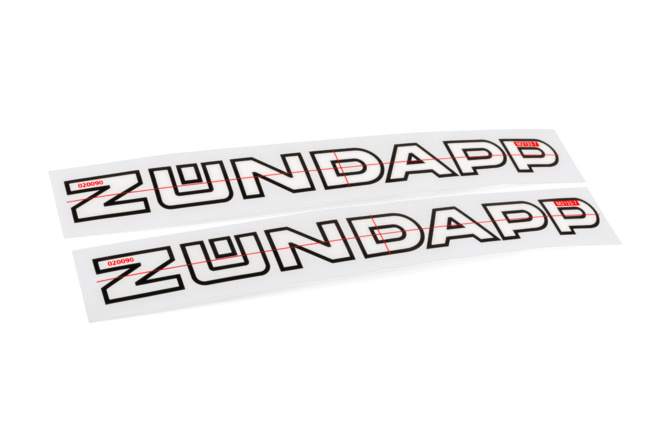 Autocollant Zündapp (x2) 220x 20mm noir / blanc