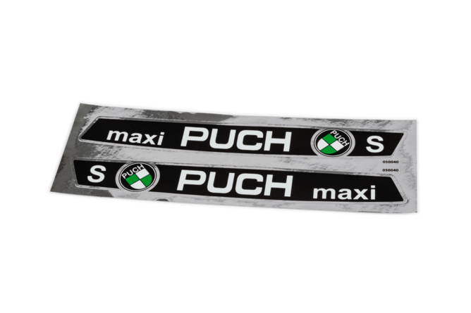 Sticker Puch Maxi tank (x2) 205x25mm chrome