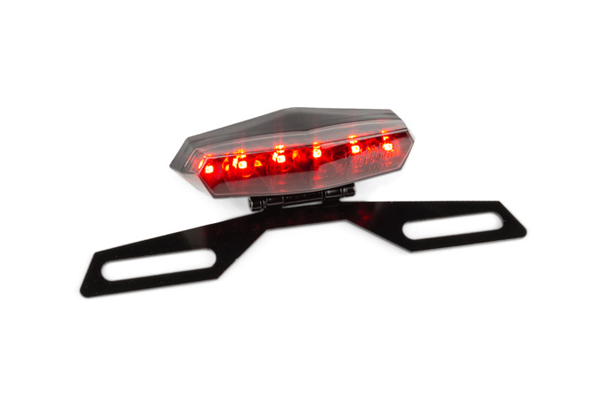 Taillight LED Hexagonal Black-Line with license plate holder