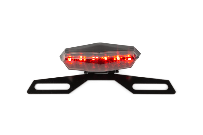 Taillight LED Hexagonal Black-Line with license plate holder