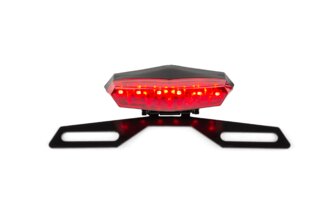 Taillight LED Hexagonal Red with license plate holder