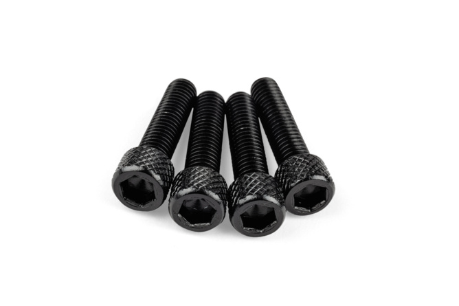 Set di viti aspirazione M6x25 mm alluminio nero (x4)