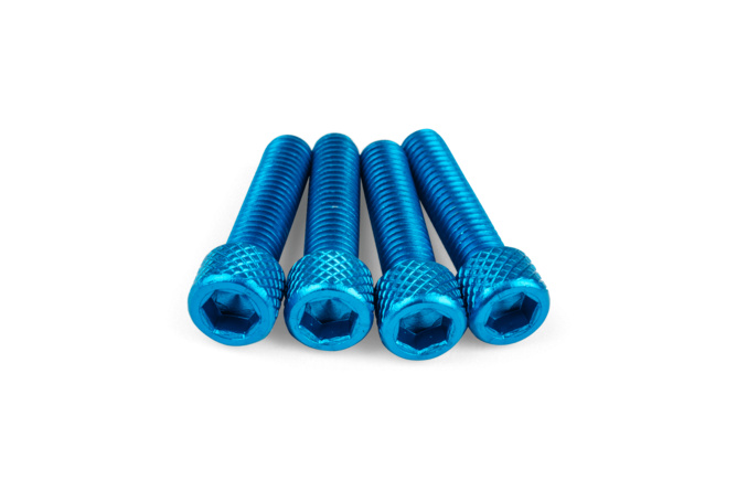 Kit visserie d'admission M6x25mm Alu Bleu (x4)