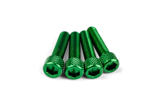 Kit visserie d'admission M6x25mm Alu Vert (x4)