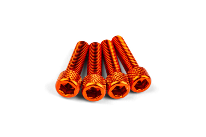 Set di viti aspirazione M6x25 mm alluminio arancione (x4)