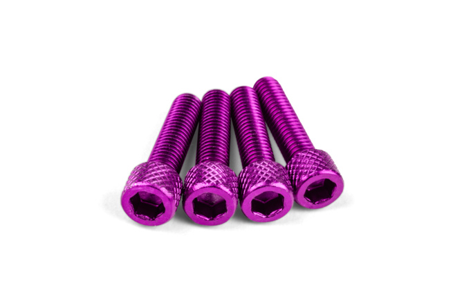 Set di viti aspirazione M6x25mm alluminio viola (x4)