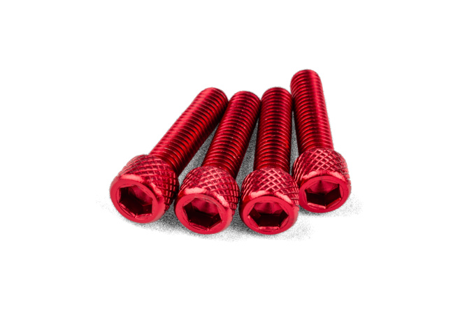 Schraubensatz Einlass M6x25mm Alu Rot (x4)