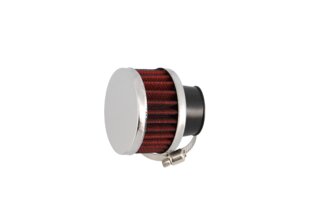 Air Filter round D.61mm type KN straight D.25-35mm chrome / red