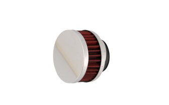 Air Filter round D.74mm type KN straight D.25-35mm chrome / red