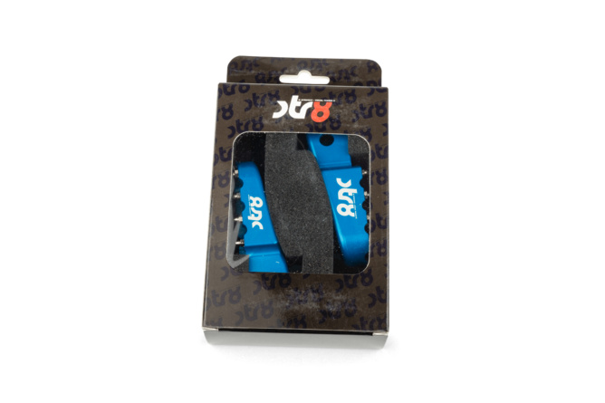 Cale pied passager STR8 Derbi CNC Bleu (la paire)