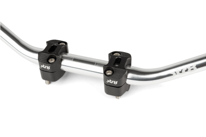 Handlebar + Clamps 28mm Str8 silver / black