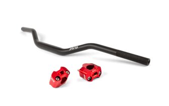 Handlebar + Clamps 28mm Str8 black / red