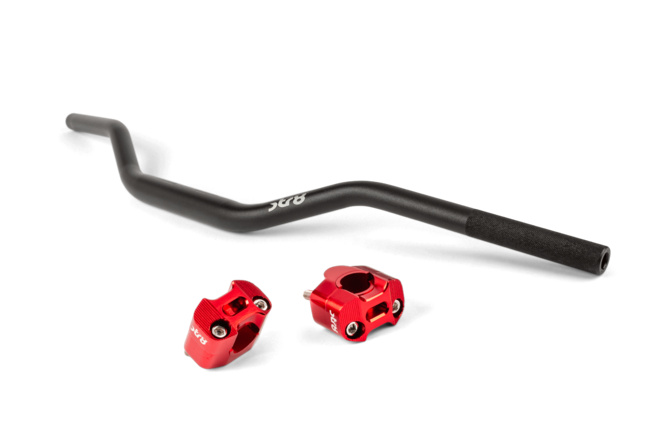 Lenker + Klemmen 28mm Str8 Schwarz / Rot