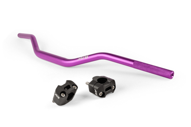 Handlebar + Clamps 28mm Str8 purple / black