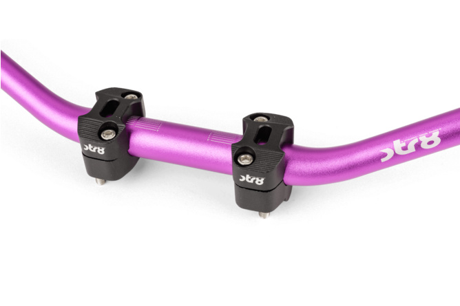 Handlebar + Clamps 28mm Str8 purple / black