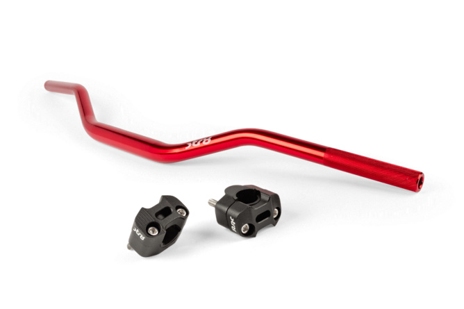 Handlebar + Clamps 28mm Str8 red / black