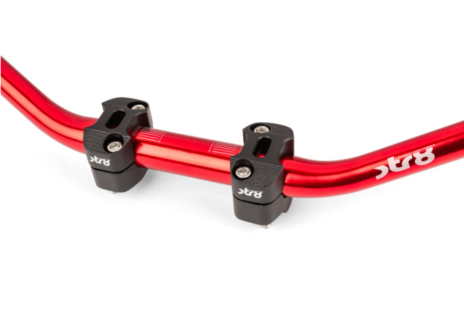 Handlebar + Clamps 28mm Str8 red / black