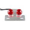 Tail Light round red w. silver license plate holder