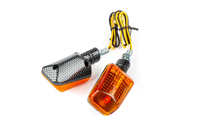 Blinker Mini Rectangle carbon / orange